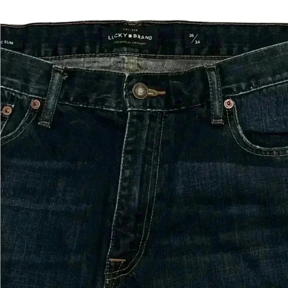 LUCKY BRAND ATHLETIC FIT DISTRESSED SIZE Mens 36/34 - Picture 2 of 4